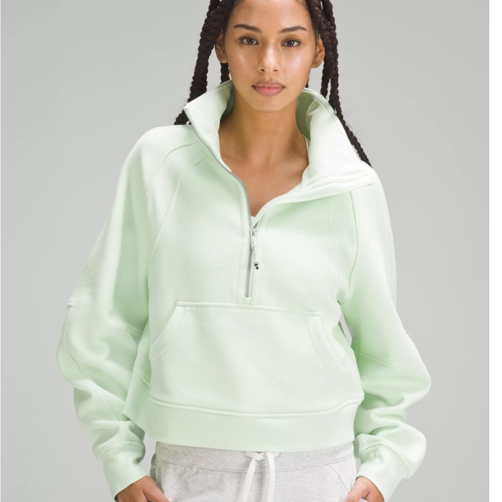 Lululemon Athletica Scuba Oversized Funnel-Neck Half Zip Kohlrabi Green